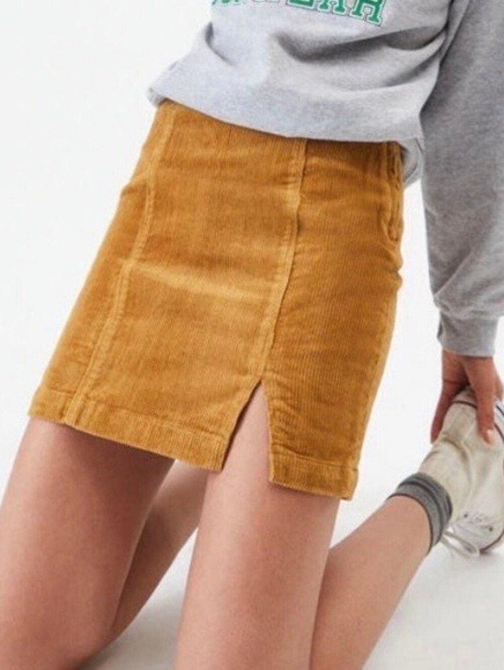 Pacsun Womens Brown Oak Paneled Corduroy Mini Skirt - Size 26